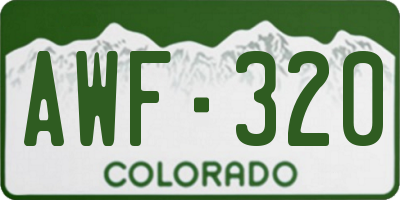 CO license plate AWF320
