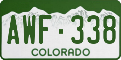 CO license plate AWF338