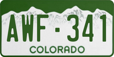 CO license plate AWF341