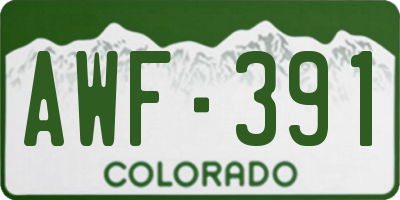 CO license plate AWF391