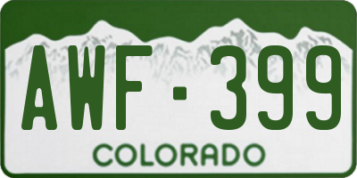 CO license plate AWF399
