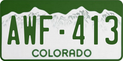 CO license plate AWF413