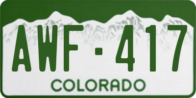 CO license plate AWF417