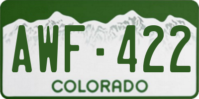 CO license plate AWF422