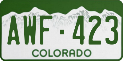 CO license plate AWF423
