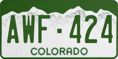 CO license plate AWF424