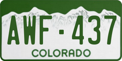 CO license plate AWF437