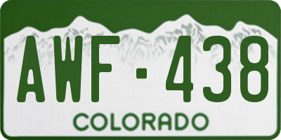 CO license plate AWF438
