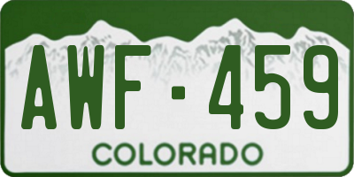 CO license plate AWF459