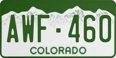 CO license plate AWF460
