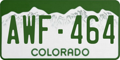 CO license plate AWF464