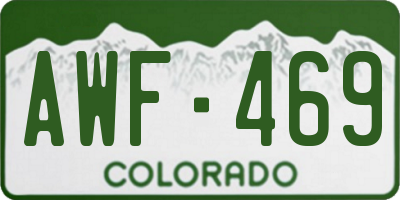 CO license plate AWF469