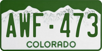 CO license plate AWF473