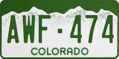 CO license plate AWF474