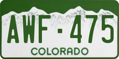 CO license plate AWF475