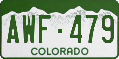 CO license plate AWF479