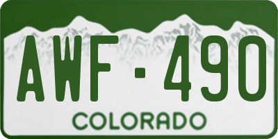 CO license plate AWF490