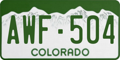 CO license plate AWF504