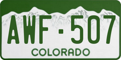 CO license plate AWF507