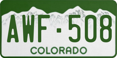 CO license plate AWF508