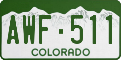 CO license plate AWF511