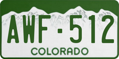 CO license plate AWF512
