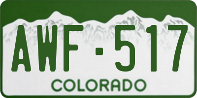CO license plate AWF517