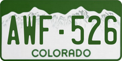 CO license plate AWF526