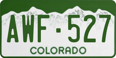 CO license plate AWF527