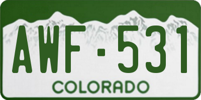 CO license plate AWF531