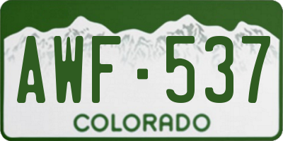 CO license plate AWF537