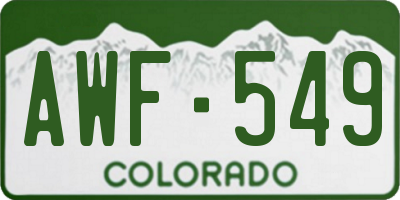 CO license plate AWF549
