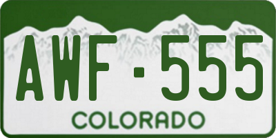 CO license plate AWF555