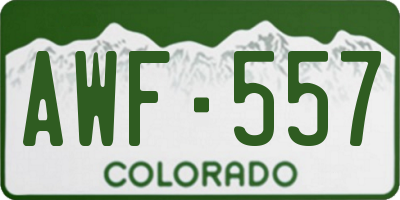 CO license plate AWF557