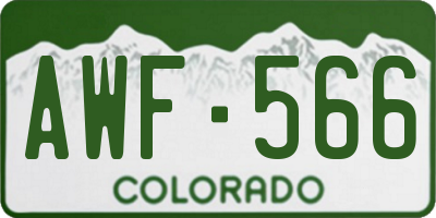 CO license plate AWF566