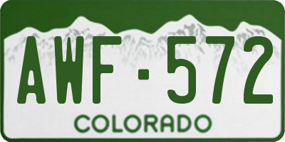 CO license plate AWF572