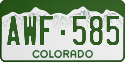 CO license plate AWF585