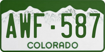 CO license plate AWF587