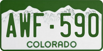 CO license plate AWF590