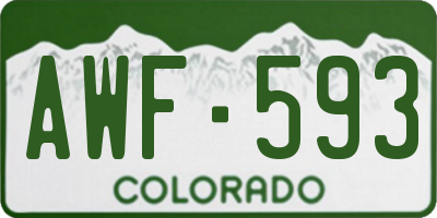 CO license plate AWF593