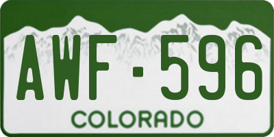 CO license plate AWF596