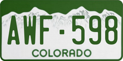 CO license plate AWF598