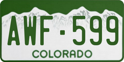 CO license plate AWF599