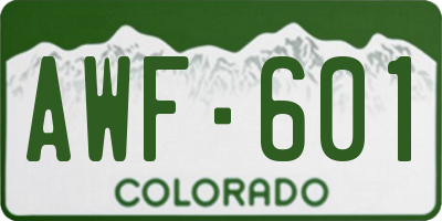 CO license plate AWF601