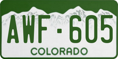 CO license plate AWF605