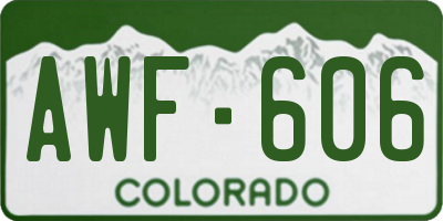 CO license plate AWF606