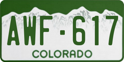 CO license plate AWF617