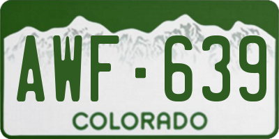 CO license plate AWF639