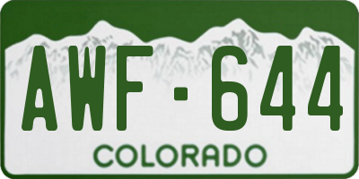 CO license plate AWF644