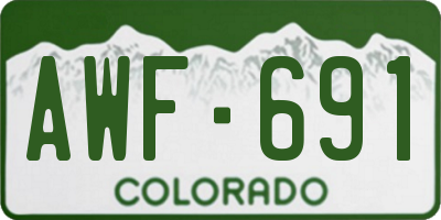 CO license plate AWF691